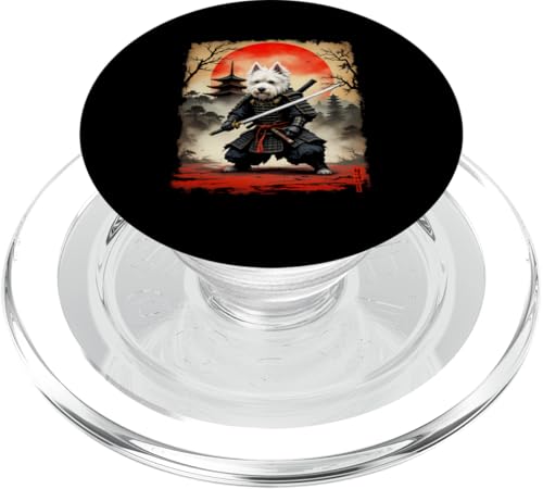 Dramatischer Samurai Hund PopSockets PopGrip für MagSafe von Dramatischer Samurai Hund Designs