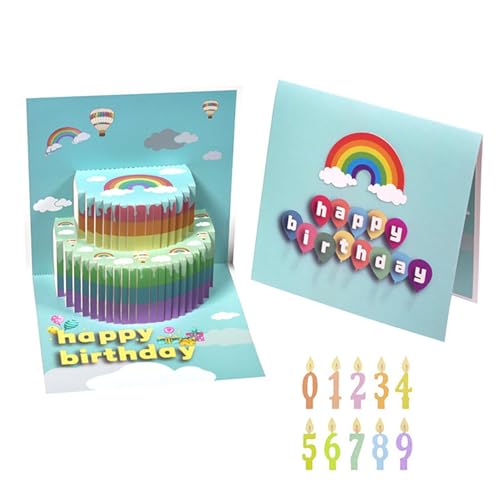 Dranng Lustige Geburtstagskarte,Alles Gute zum Geburtstagskarten,Einzigartige 3D-Kuchen-Happy-Birthday-Grußkarte - Pop-Up-Grußkarten, Postkarten mit Umschlag und Grußkarte für Familienfreunde von Dranng
