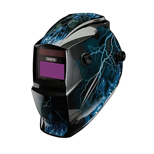 Draper 02514 Schweißhelm mit automatischer Verdunkelung, blauer Totenkopf von Draper