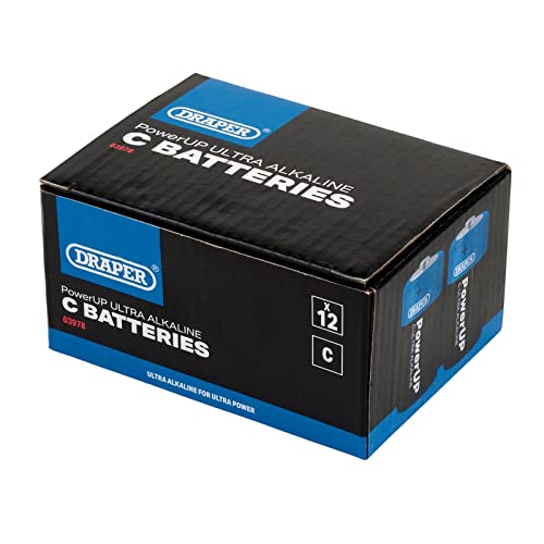 Draper 03978 PowerUP Ultra Alkaline C Batterien (12 Stück) von Draper