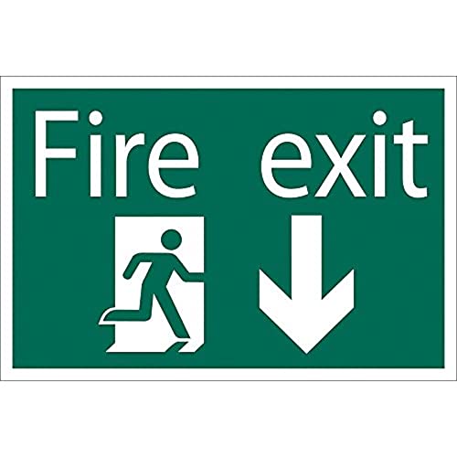 Draper 72446 "Fire Exit Arrow Down" Sicherheitsschild von Draper