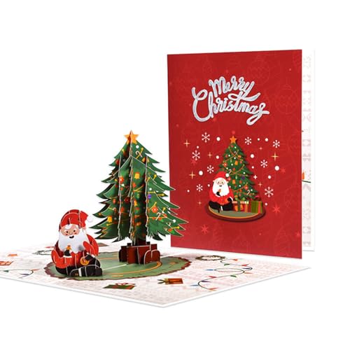 3D Pop Up Weihnachtskarten mit Umschlägen: Pop Up Christmas Tree lebkuchenhaus Xmas Weihnachtsschlitten und Rentie Weihnachtsmann Cards Weihnachtskarten Weihnachtsdeko Geschenk für Alle (K) von Drawelry
