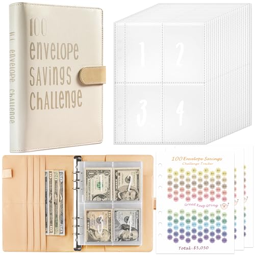 Budget Planner Deutsch Budget Planer Geld Organizer mit 100 Binder Taschen A5 Mulitfarbig Ringbuchordner für Finanzplaner Budget Sparen Mappe Cash Stuffing Startset Geburtstags Geschenk (Khaki) von Drawelry