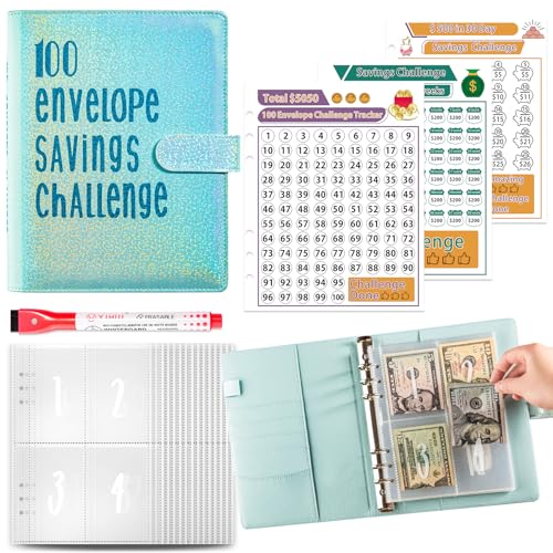 Budget Planner Deutsch Budget Planer Geld Organizer mit 100 Binder Taschen A5 Ringbuchordner für Finanzplaner Budget Sparen Mappe Cash Stuffing Startset Geburtstags Geschenke (Blau) von Drawelry