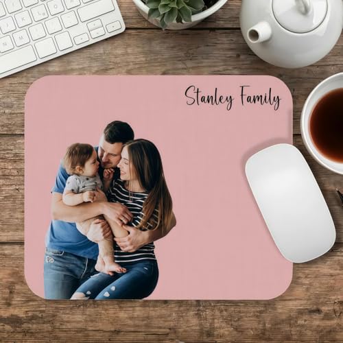 Drawelry Personalisierte Foto Mauspad mit Bild, Namen Text Bedruckt Rechteckig rutschfeste Zuhause Büro Gaming Mouse Pads Individuelle Fotogeschenke für Männer, Frauen, Familie, Freunde (A1) von Drawelry