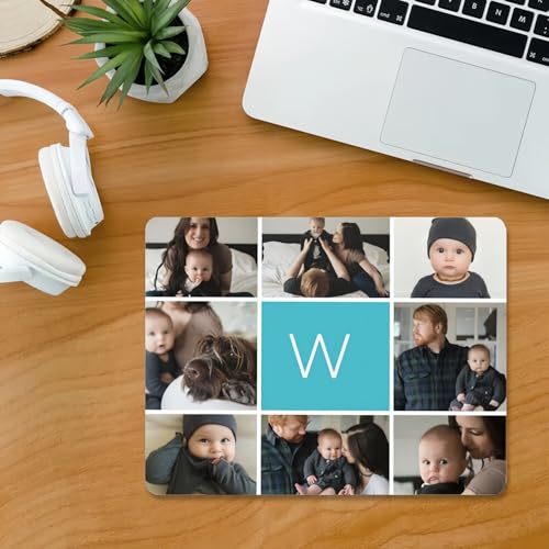 Drawelry Personalisierte Foto Mauspad mit Bild, Namen Text Bedruckt Rechteckig rutschfeste Zuhause Büro Gaming Mouse Pads Individuelle Fotogeschenke für Männer, Frauen, Familie, Freunde (A10) von Drawelry