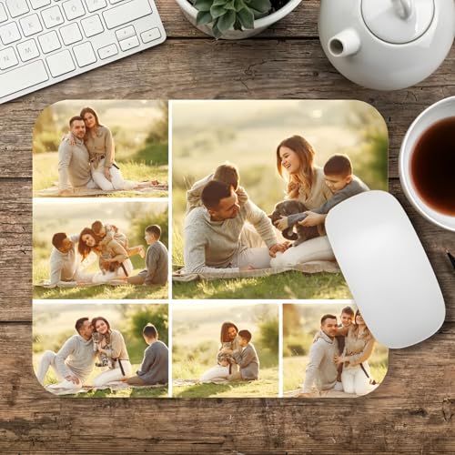 Drawelry Personalisierte Foto Mauspad mit Bild, Namen Text Bedruckt Rechteckig rutschfeste Zuhause Büro Gaming Mouse Pads Individuelle Fotogeschenke für Männer, Frauen, Familie, Freunde (A5) von Drawelry