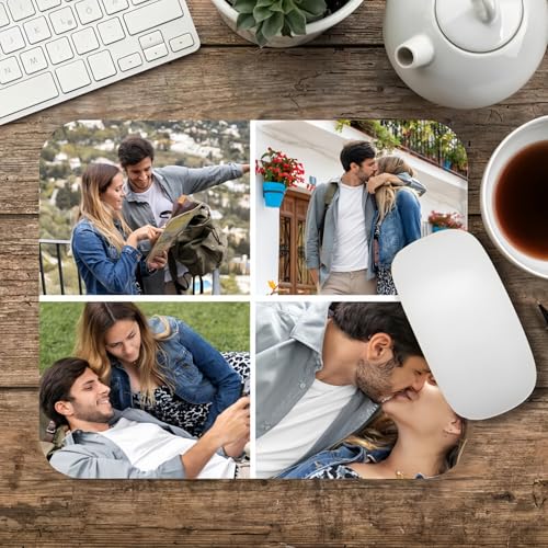 Drawelry Personalisierte Foto Mauspad mit Bild, Namen Text Bedruckt Rechteckig rutschfeste Zuhause Büro Gaming Mouse Pads Individuelle Fotogeschenke für Männer, Frauen, Familie, Freunde (A6) von Drawelry