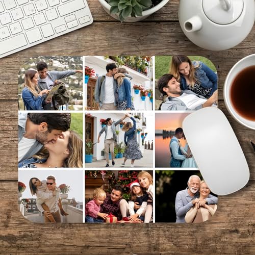 Drawelry Personalisierte Foto Mauspad mit Bild, Namen Text Bedruckt Rechteckig rutschfeste Zuhause Büro Gaming Mouse Pads Individuelle Fotogeschenke für Männer, Frauen, Familie, Freunde (A8) von Drawelry
