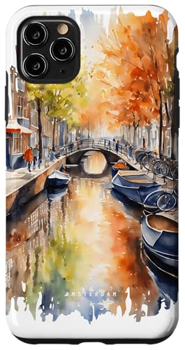 Amsterdam Herbst Malerei Aquarell Kunst Vintage Reisen Hülle für iPhone 11 Pro Max Amsterdam Herbst Malerei Aquarell Kunst Vintage Reisen Hülle für iPhone 11 Pro Max von GLOBESKETCH - Drawings around the world travel art