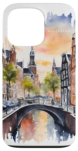 Amsterdam Niederlande Gemälde Aquarell Kunst Vintage Reisen Hülle für iPhone 13 Pro Amsterdam Niederlande Gemälde Aquarell Kunst Vintage Reisen Hülle für iPhone 13 Pro von GLOBESKETCH - Drawings around the world travel art