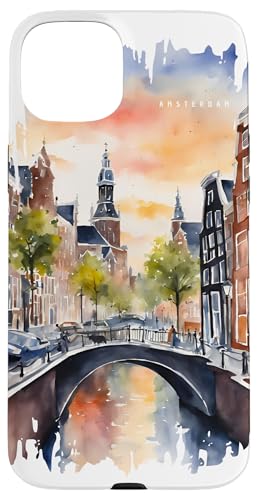 Amsterdam Niederlande Gemälde Aquarell Kunst Vintage Reisen Hülle für iPhone 15 Plus Amsterdam Niederlande Gemälde Aquarell Kunst Vintage Reisen Hülle für iPhone 15 Plus von GLOBESKETCH - Drawings around the world travel art