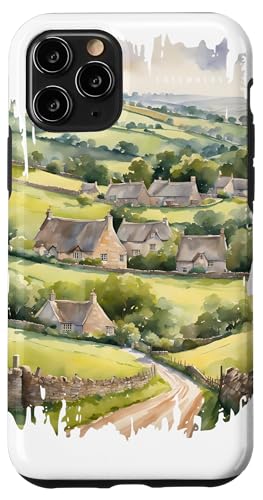 Cotswolds Großbritannien Malerei Aquarell Vintage Reisen Hülle für iPhone 11 Pro Cotswolds Großbritannien Malerei Aquarell Vintage Reisen Hülle für iPhone 11 Pro von GLOBESKETCH - Drawings around the world travel art