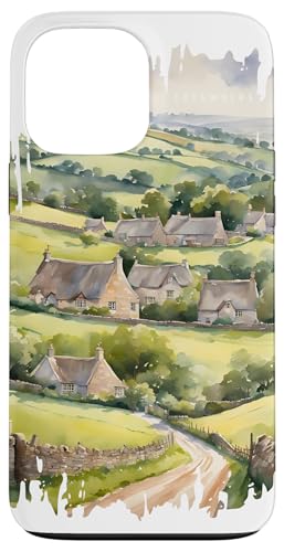 Cotswolds Großbritannien Malerei Aquarell Vintage Reisen Hülle für iPhone 13 Pro Max Cotswolds Großbritannien Malerei Aquarell Vintage Reisen Hülle für iPhone 13 Pro Max von GLOBESKETCH - Drawings around the world travel art