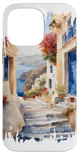 Griechenland Malerei Aquarell Kunst Vintage Reisen Frühling Hülle für iPhone 14 Pro Max Griechenland Malerei Aquarell Kunst Vintage Reisen Frühling Hülle für iPhone 14 Pro Max von GLOBESKETCH - Drawings around the world travel art