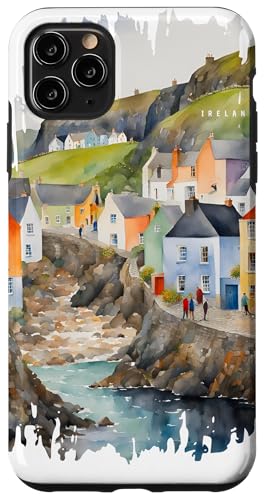 Irland Häuser Malerei Aquarell Kunst Vintage Retro Reisen Hülle für iPhone 11 Pro Max Irland Häuser Malerei Aquarell Kunst Vintage Retro Reisen Hülle für iPhone 11 Pro Max von GLOBESKETCH - Drawings around the world travel art