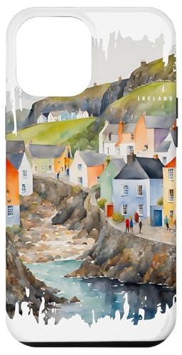 Irland Häuser Malerei Aquarell Kunst Vintage Retro Reisen Hülle für iPhone 12 Pro Max Irland Häuser Malerei Aquarell Kunst Vintage Retro Reisen Hülle für iPhone 12 Pro Max von GLOBESKETCH - Drawings around the world travel art