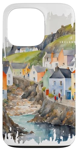 Irland Häuser Malerei Aquarell Kunst Vintage Retro Reisen Hülle für iPhone 13 Pro Irland Häuser Malerei Aquarell Kunst Vintage Retro Reisen Hülle für iPhone 13 Pro von GLOBESKETCH - Drawings around the world travel art
