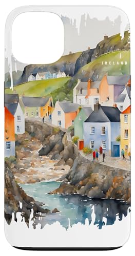 Irland Häuser Malerei Aquarell Kunst Vintage Retro Reisen Hülle für iPhone 13 Irland Häuser Malerei Aquarell Kunst Vintage Retro Reisen Hülle für iPhone 13 von GLOBESKETCH - Drawings around the world travel art