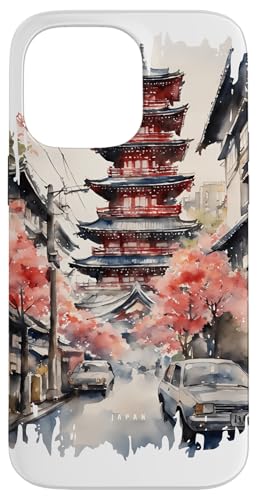 Japan Street Malerei Aquarell Kunst Vintage Reisen Hülle für iPhone 14 Pro Max Japan Street Malerei Aquarell Kunst Vintage Reisen Hülle für iPhone 14 Pro Max von GLOBESKETCH - Drawings around the world travel art