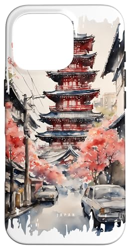 Japan Street Malerei Aquarell Kunst Vintage Reisen Hülle für iPhone 16 Pro Japan Street Malerei Aquarell Kunst Vintage Reisen Hülle für iPhone 16 Pro von GLOBESKETCH - Drawings around the world travel art