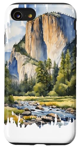 Kalifornien Parks Malerei Aquarell Kunst Vintage Reisen USA Hülle für iPhone SE (2020) / 7 / 8 von GLOBESKETCH - Drawings around the world travel art