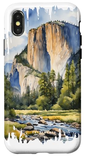 Kalifornien Parks Malerei Aquarell Kunst Vintage Reisen USA Hülle für iPhone X/XS Kalifornien Parks Malerei Aquarell Kunst Vintage Reisen USA Hülle für iPhone X/XS von GLOBESKETCH - Drawings around the world travel art