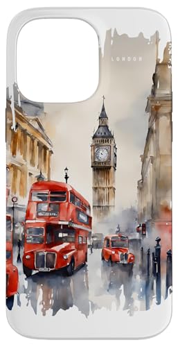 London Bus Malerei Aquarell Kunst Vintage Reisen England Hülle für iPhone 14 Pro Max London Bus Malerei Aquarell Kunst Vintage Reisen England Hülle für iPhone 14 Pro Max von GLOBESKETCH - Drawings around the world travel art