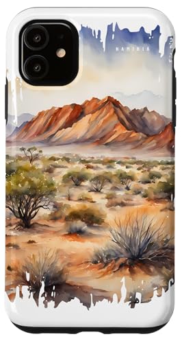 Namibia Afrika Malerei Aquarell Kunst Vintage Reisen Wüste Hülle für iPhone 11 Namibia Afrika Malerei Aquarell Kunst Vintage Reisen Wüste Hülle für iPhone 11 von GLOBESKETCH - Drawings around the world travel art