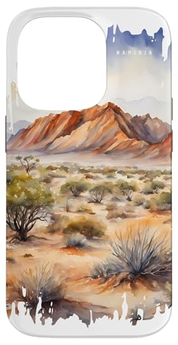 Namibia Afrika Malerei Aquarell Kunst Vintage Reisen Wüste Hülle für iPhone 14 Pro Namibia Afrika Malerei Aquarell Kunst Vintage Reisen Wüste Hülle für iPhone 14 Pro von GLOBESKETCH - Drawings around the world travel art