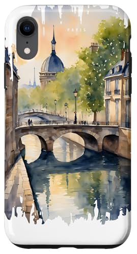 Paris Frankreich Malerei Aquarell Kunst Vintage Reisen Hülle für iPhone XR Paris Frankreich Malerei Aquarell Kunst Vintage Reisen Hülle für iPhone XR von GLOBESKETCH - Drawings around the world travel art
