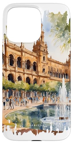 Seville Spain Malerei Aquarell Kunst Vintage Reisen Sevilla Hülle für iPhone 15 Pro Max Seville Spain Malerei Aquarell Kunst Vintage Reisen Sevilla Hülle für iPhone 15 Pro Max von GLOBESKETCH - Drawings around the world travel art