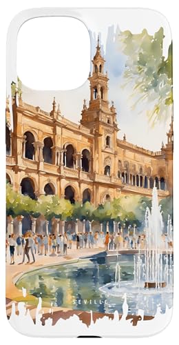 Seville Spain Malerei Aquarell Kunst Vintage Reisen Sevilla Hülle für iPhone 15 Seville Spain Malerei Aquarell Kunst Vintage Reisen Sevilla Hülle für iPhone 15 von GLOBESKETCH - Drawings around the world travel art