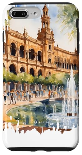 Seville Spain Malerei Aquarell Kunst Vintage Reisen Sevilla Hülle für iPhone 7 Plus/8 Plus Seville Spain Malerei Aquarell Kunst Vintage Reisen Sevilla Hülle für iPhone 7 Plus/8 Plus von GLOBESKETCH - Drawings around the world travel art
