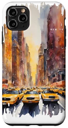 Taxi New York Malerei Aquarell Kunst Vintage Reisen NYC Hülle für iPhone 11 Pro Max von GLOBESKETCH - Drawings around the world travel art