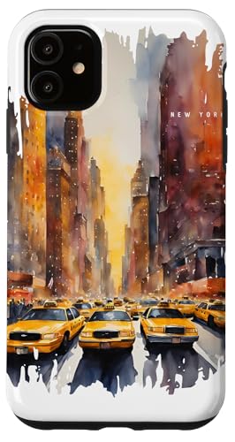 Taxi New York Malerei Aquarell Kunst Vintage Reisen NYC Hülle für iPhone 11 Taxi New York Malerei Aquarell Kunst Vintage Reisen NYC Hülle für iPhone 11 von GLOBESKETCH - Drawings around the world travel art