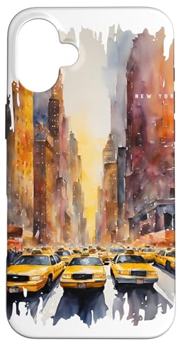 Taxi New York Malerei Aquarell Kunst Vintage Reisen NYC Hülle für iPhone 16 Plus Taxi New York Malerei Aquarell Kunst Vintage Reisen NYC Hülle für iPhone 16 Plus von GLOBESKETCH - Drawings around the world travel art