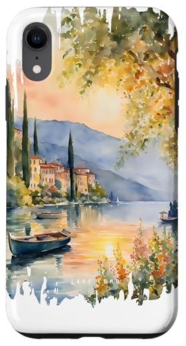 Varenna Comer See Malerei Aquarell Kunst Vintage Reisen Hülle für iPhone XR Varenna Comer See Malerei Aquarell Kunst Vintage Reisen Hülle für iPhone XR von GLOBESKETCH - Drawings around the world travel art