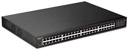 DrayTek VigorSwitch P2500 44x10/100/1000 (PoE+) + 4X Gigabit Ethernet/SFP Gigabit + 2X Gigabit SFP - Desktop-PC - Rack Montierbar - PoE+ (405W) von DrayTek