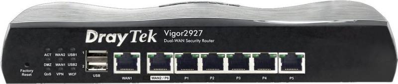 Draytek Vigor 2927 - Router - Switch mit 6 Ports - GigE - WAN-Ports: 2 - an Rack montierbar von Draytek