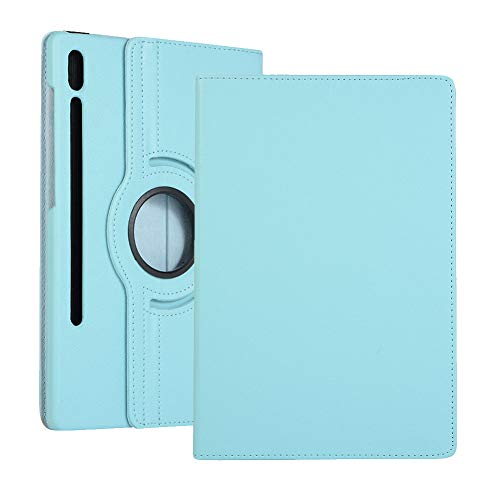 2019 Tablet Lederhülle für Samsung Galaxy Tab S6 T860 T865 10.5, 360 drehbar Multi-Winkel-View Folio Stand Hülle Auto Sleep/Wake Cover blau himmelblau von Dream Direct