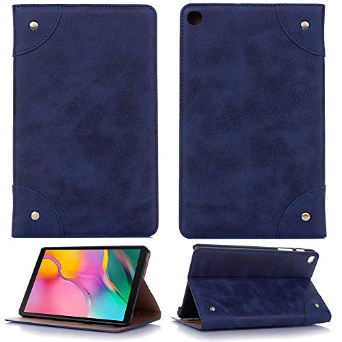 Elegante Vintage-Leder-Schutzhülle für Samsung Galaxy Tab A SM-T290/T295 20,3 cm (8 Zoll) 2019 Smart-Leder-Schutzhülle mit Standfunktion Blau blau von Dream Direct