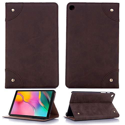 Elegante Vintage-Leder-Schutzhülle für Samsung Galaxy Tab A SM-T290/T295 20,3 cm (8 Zoll) 2019 Smart-Leder-Schutzhülle mit Standfunktion braun Dunkelbraun von Dream Direct