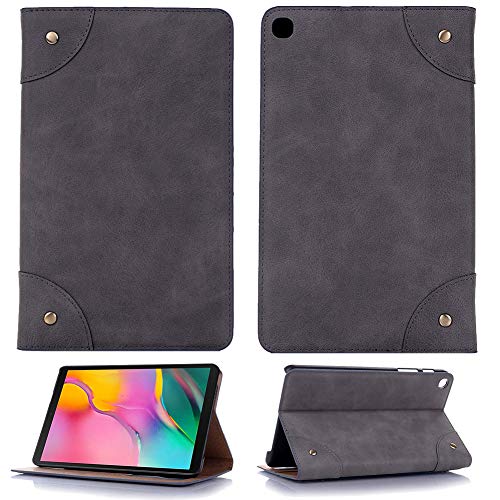 Elegante Vintage-Leder-Schutzhülle für Samsung Galaxy Tab A SM-T290/T295 20,3 cm (8 Zoll) 2019 Smart-Leder-Schutzhülle mit Standfunktion grau grau von Dream Direct