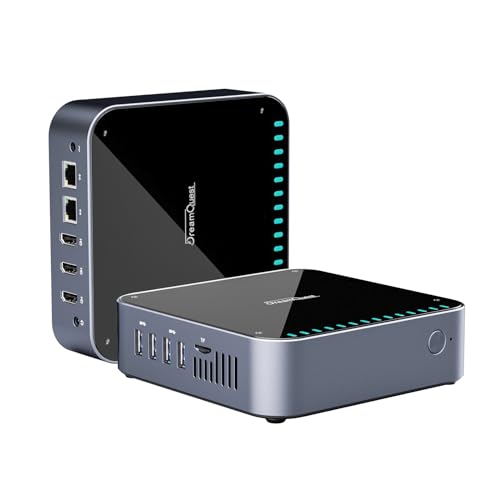 DreamQuest Mini PC mit W-11 Pro 16GB RAM 512GB M.2 SSD Intel N95 (bis zu 3.4Ghz) Micro Desktop Computer mit 4K HDMI/2x LAN/WiFi 5/Bluetooth4.2/USB3.2 für Office Business Klein PC Besser als N5105 von DreamQuest