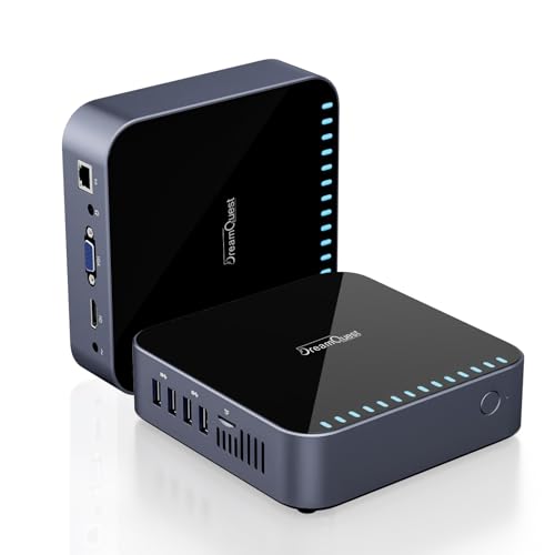 DreamQuest Mini PC Intel Alder Lake N95(bis 3,4 GHz) 16 GB RAM 512 GB M.2 SSD,Mini Desktop Computer USB3.2/BT5.0/WiFi 5/4k HDMI Geeignet für Geschäftsbüro von DreamQuest