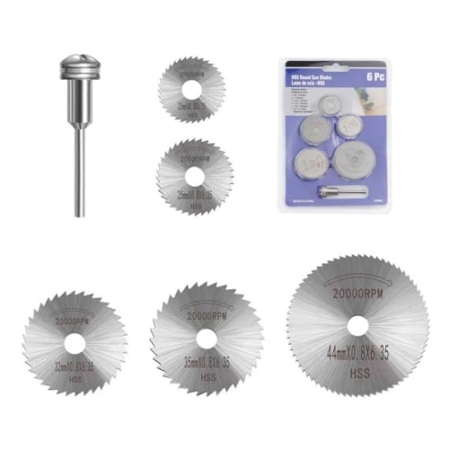 Dreamil Kreissäge Stahlklingen Set 6 Stück Kreissägeblatt Kleine Sägeblatt Mini Multifunktionswerkzeuge Hochgeschwindig zum Schneiden von Holz Kunststoff und Metall Dreamil Kreissäge Stahlklingen Set 6 Stück Kreissägeblatt Kleine Sägeblatt Mini Multifunktionswerkzeuge Hochgeschwindig zum Schneiden von Holz Kunststoff und Metall von Dreamil