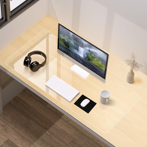 Dreamil Transparente Schreibtischunterlage, PVC-Schützende, Abgerundete Ecken, Wasserdicht, Für Zuhause Und Büro (70 x 33 cm) von Dreamil