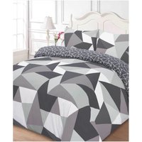 Dreamscene Shapes Duvet Set - Grey - Double - Grau von Dreamscene