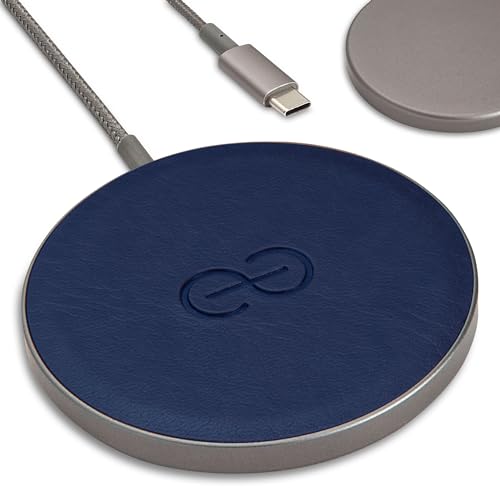 Dreem Empower Magnetic Wireless Charger Pad - Kompatibel mit MagSafe für iPhone 15/14/13/12 & Qi-zertifizierte Geräte - Premium Vegan Leder [ROYAL] von Dreem